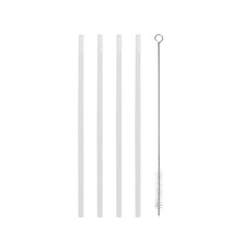 Sugerør i klar plast 10 stk. inkl. børste